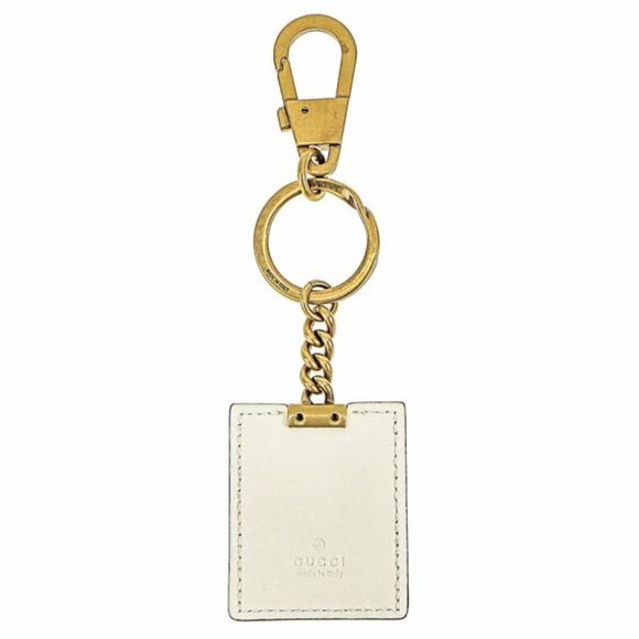 Gucci Embroidered Worldwide Keychain in White Authentic. New in Box - Picture 3 of 3
